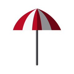 striped umbrella icon over white background. colorful design. vector illustration
