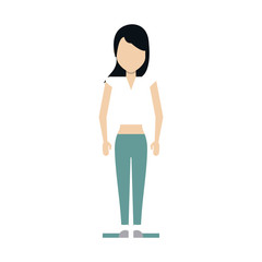 Fototapeta premium woman cartoon icon over white background. colorful design. vector illustration