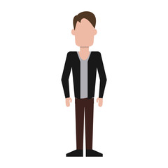 man cartoon icon over white background. colorful design. vector illustration