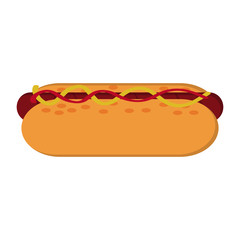 hot dog icon over white background. colorful design. vector illustration