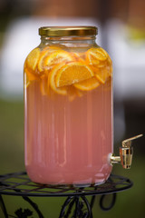 Orange juice in glass jar