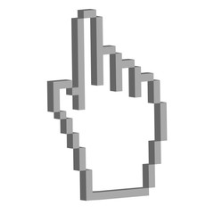 index finger Hand cursor made up of 3D cubes