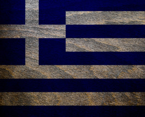 Wood Textured Flag -  Greece