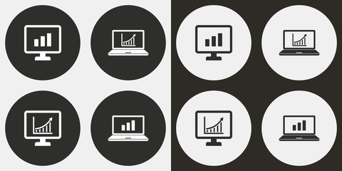 Diagram screen icon set.