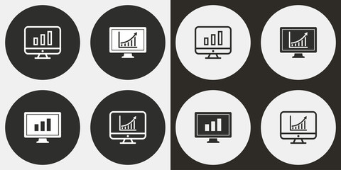 Diagram screen icon set.