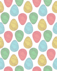 Vector seamless pattern of Easter colorful ornate eggs