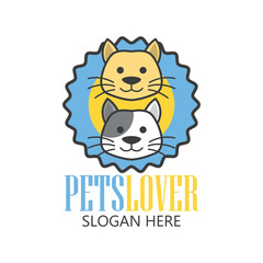 pets shop, pets care, pets lover logo with text space for your slogan / tagline, vector illustration