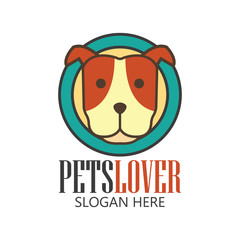 pets shop, pets care, pets lover logo with text space for your slogan / tagline, vector illustration