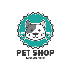 pets shop, pets care, pets lover logo with text space for your slogan / tagline, vector illustration