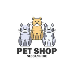 pets shop, pets care, pets lover logo with text space for your slogan / tagline, vector illustration