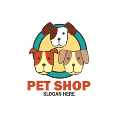 pets shop, pets care, pets lover logo with text space for your slogan / tagline, vector illustration