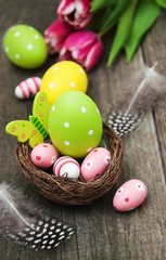 Easter egg in a nest