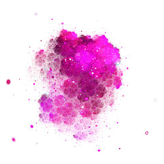 Abstract crimson sparkles and curls on white background. Fantasy fractal texture. Digital art. 3D rendering.