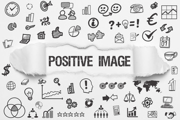 Positive Image / weißes Papier mit Symbole
