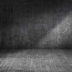 Empty concrete room with light and shadow