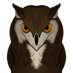 Vector cartoon clip art illustration owl mascot