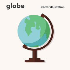 Vector illustration of globe in flat design style