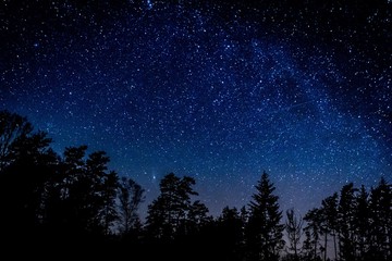 Night sky over rural landscape
