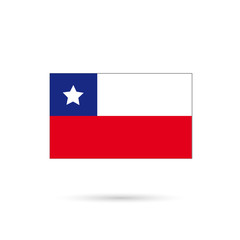 Flag of Chile on white background