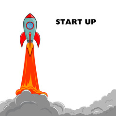 Start Up. Rocket ship.