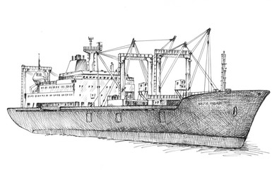 Obraz premium Cargo ship, reefer Baltic Forward