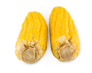 Corncob or corn isolated on white background