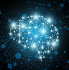 Brain polygon Vector