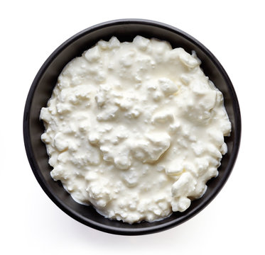 Bowl Of Cottage Cheese From Above