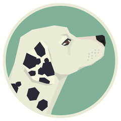 Dog collection Dalmatian Geometric style Avatar icon round