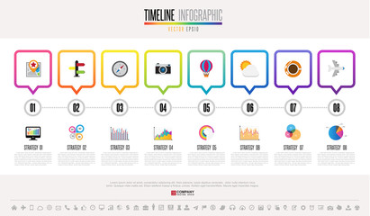 Fototapeta na wymiar Timeline Infographics Design Template