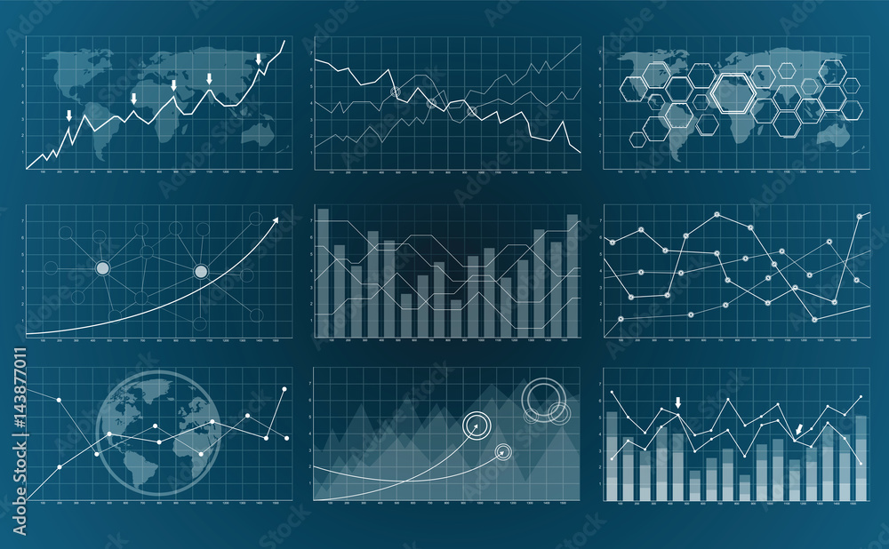 Aufkleber digital charts and screen interface
