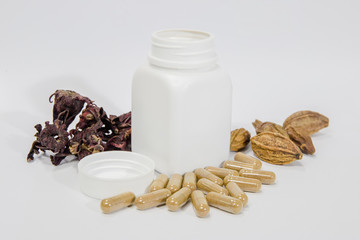 capsule herb in dish