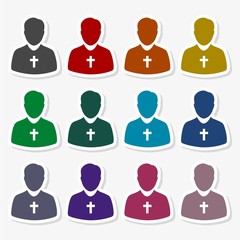 Priest Icon Flat Graphic Design - Illustration