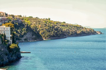 Landscape of Sorrento and its peninsula and gulf