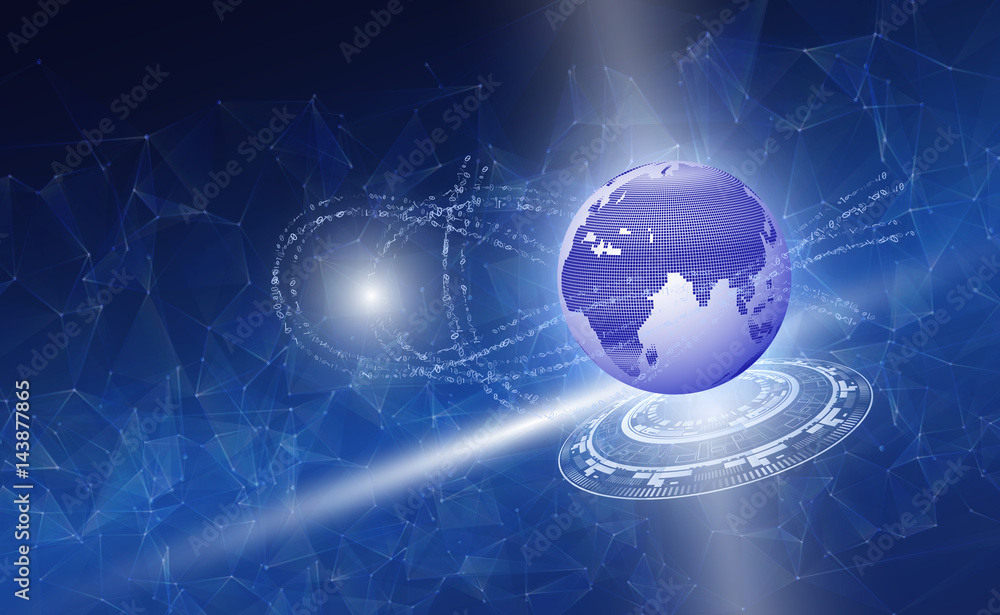 Aufkleber concept of planet earth computer world cloud computing concept
