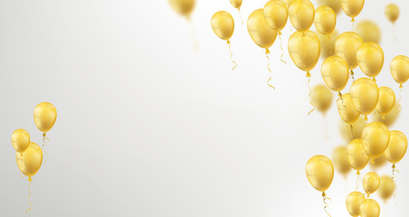Golden Balloons Cover Header - obrazy, fototapety, plakaty