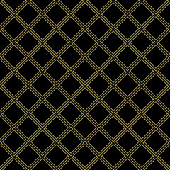 Geometric abstract pattern with golden lines. Seamless modern background