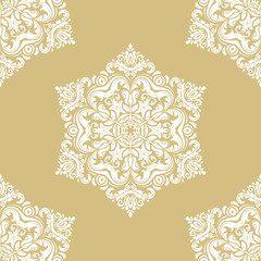Seamless classic gold and white pattern. Traditional orient ornament