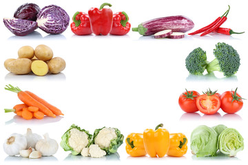 Gemüse Rahmen Textfreiraum Copyspace Salat Tomaten Paprika Karotten