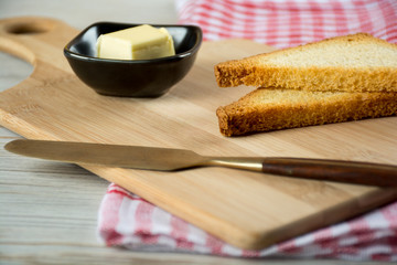 Toast bread with butter