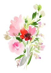Obraz premium Flowers watercolor illustration