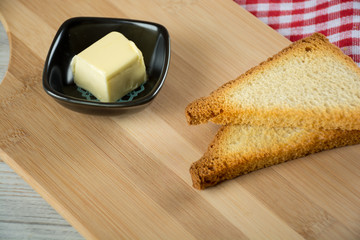 Toast bread with butter
