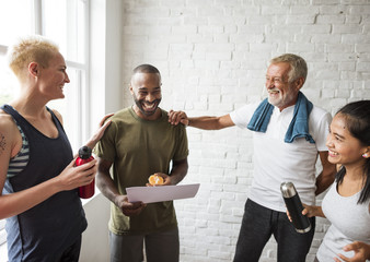Diversity People Exercise Class Relax Concept
