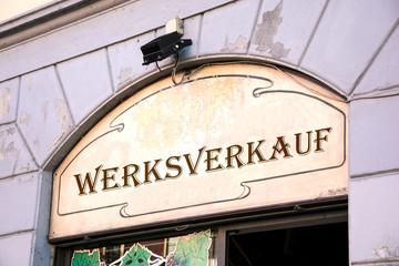 Schild 214 - Werksverkauf