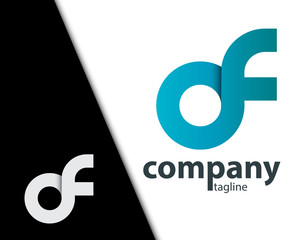 Initial Letter OF CF Rounded Lowercase Logo