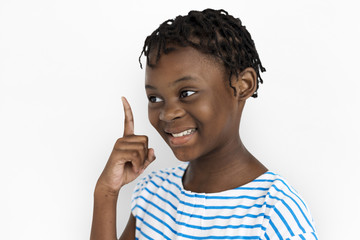 Girl Cheerful Studio Portrait Concept