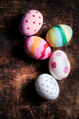 Decoration Easter Eggs with copy space. Happy Easter!.