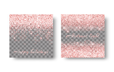 Glitter sparkle background with shining light. Christmas decoration on a transparent backdrop.
