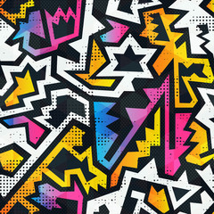 Graffiti seamless pattern with grunge effect