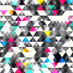 Grunge triangles. Seamless pattern